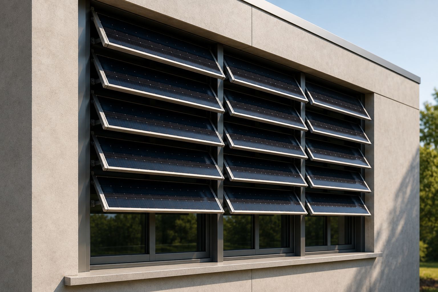 Lamas solares Sundow integradas en una fachada